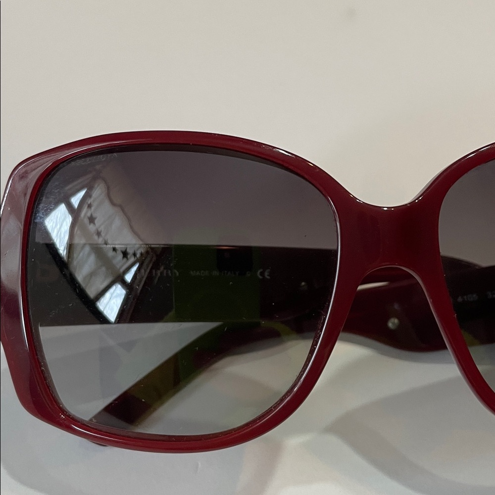 Burberry Burgundy Sunglasses with Stud Accents - Picture 7 of 11